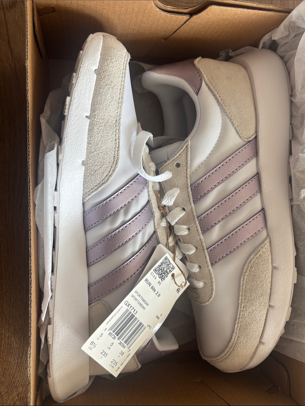 adidas Women’s Run 60s 2.0 Pale Purple & Beige Sneakers